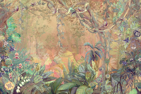 ID136041 Бесшовные фотообои Affresco Ботаника
