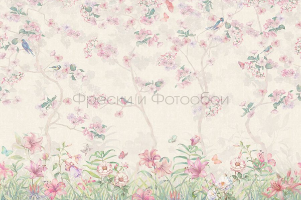 ID136049 Бесшовные фотообои Affresco Ботаника