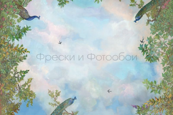 9110 Бесшовные фотообои Affresco Сюжеты для потолков