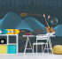 34972 Бесшовные фрески Ortograf Free time 2 в интерьере